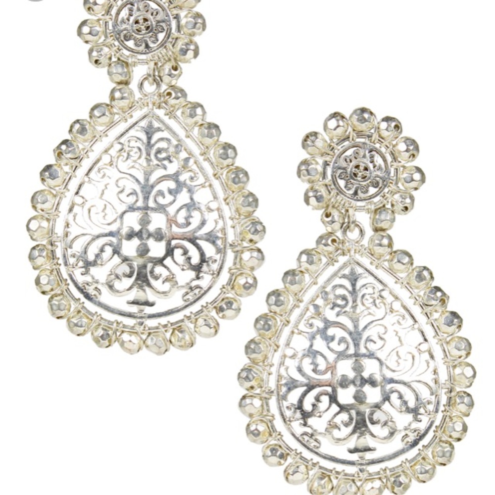 Lisi Lerch Ava Czech Silver Teardrop Earrings